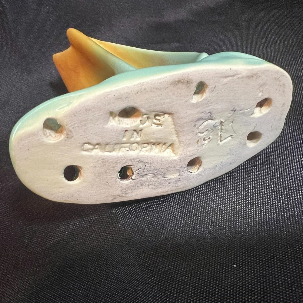 Haldeman Caliente #72 Sailboat Flower Frog California  Turquoise Sunset Glaze‎